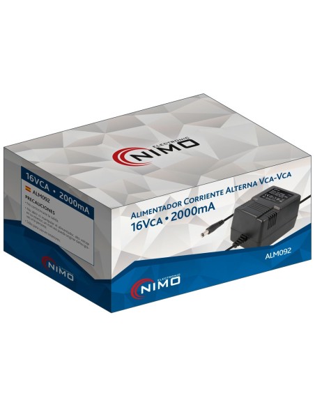ALIMENTADOR CORRIENTE ALTERNA 220VCA - 16VCA/2000MA ALM092