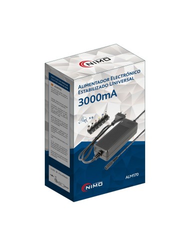ALIMENTADOR REGULABLE MANUAL 5..15VCC/36W/3.000MA MAXIMO ALM170