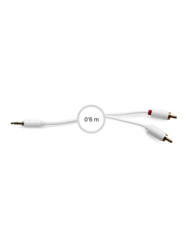 CABLE AUDIO JACK 3'5 MM A 2 RCA, 0'6 M F