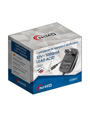 CARGADOR BATERIAS DE PLOMO 12V/1000MA CA