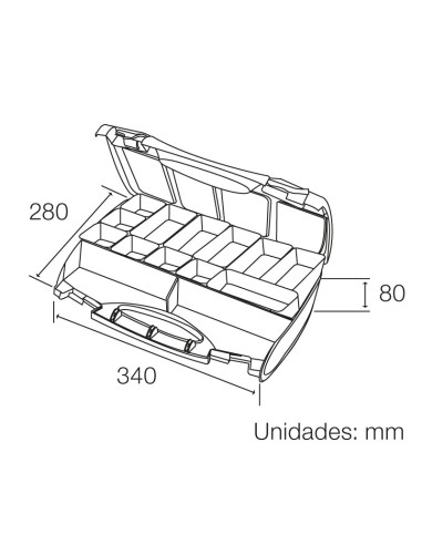 CAJA CLASIFICADORA REVERSIBLE CON ASA CM