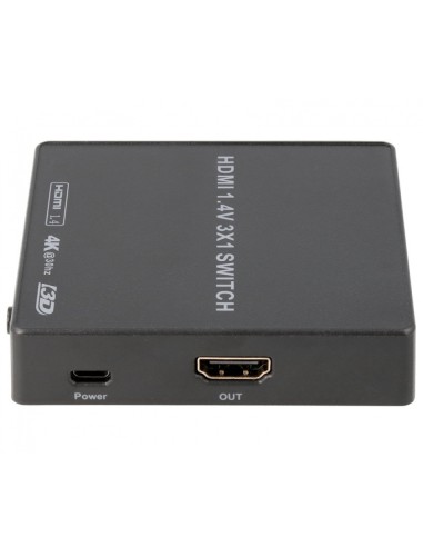 CONMUTADOR HDMI SWITCH 3E:1S, CON MANDO A DISTANCIA ACTVH003