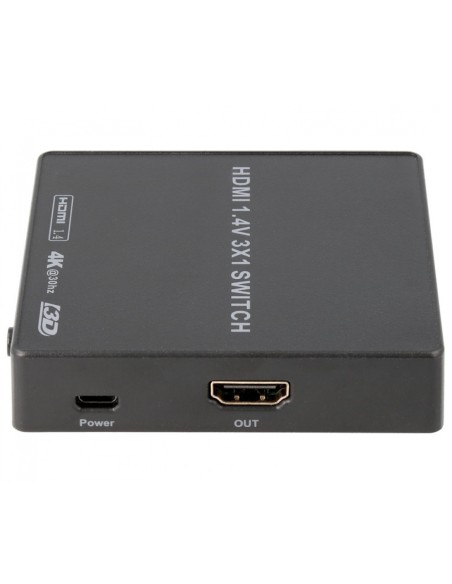 CONMUTADOR HDMI SWITCH 3E:1S, CON MANDO A DISTANCIA ACTVH003