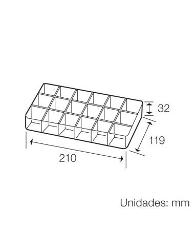 CAJA CLASIFICADORA CON 18 DEPARTAMENTOS CM052