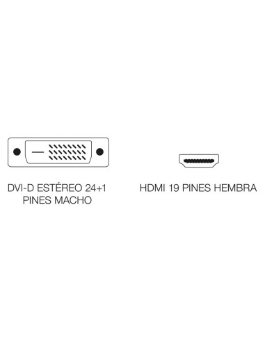 ADAPTADOR DVI-D ESTEREO MACHO A HDMI HEM