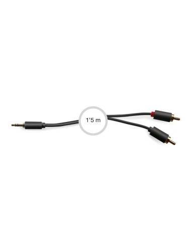 CABLE SEÑAL DE AUDIO JACK 3'5 MM ESTÉREO MACHO A 2 RCA MACHO FONESTAR AA-707N