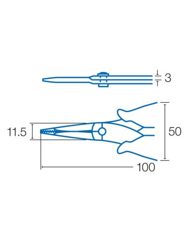 MINI ALICATE DE PUNTAS PLANAS