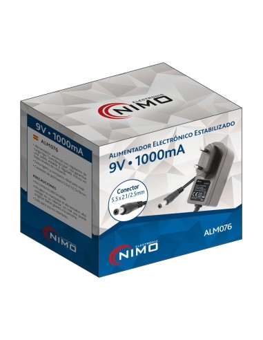 ALIMENTADOR ELECTRONICO UNIVERSAL 9VCC/1,0A ALM076