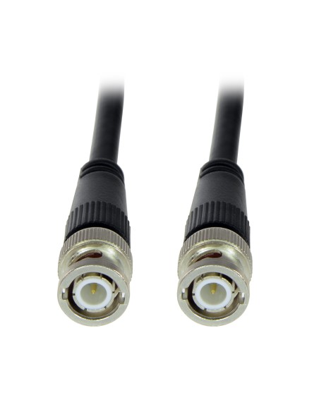 CABLE COAXIAL PREPARADO - BNC MACHO A BNC MACHO - COAXIAL RG59 - LONGITUD 1 M - PARA CONEXIÓN DE BALUN HEMBRA A DVR - CONSTRUCCI
