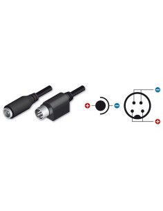 ADAPTER DC - 105 MM LANG - MINI-DIN-BUCHSE - STANDARDSTECKER - ADAPTIERT STANDARD-NETZTEIL - FÜR SAFIRE-RECORDER 2