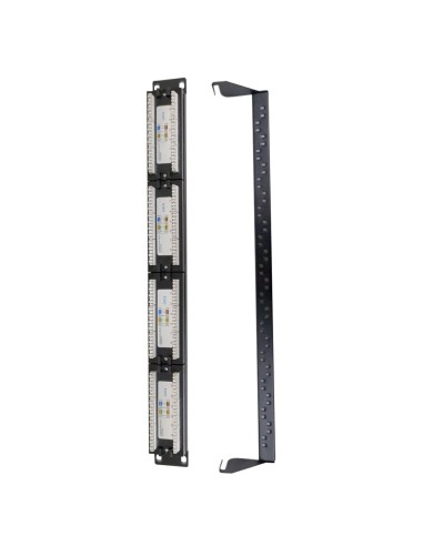 PATCH PANEL DE 24 PUERTOS UTP/RJ45 - FORMATO ENRACKABLE - ADMITE CABLES HASTA CAT6 - TAMAÑO 1U PARA FACILITAR LA INSTALACIÓN - D