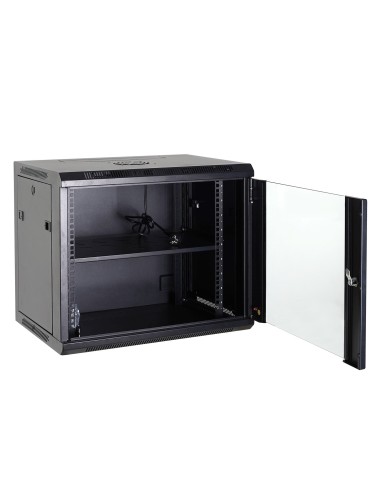 ARMARIO RACK PARA PARED - HASTA 12U RACK DE 19&QUOT;(600*600) - HASTA 60 KG DE CARGA - CON VENTILACIÓN Y PASACABLES - 2 VENTILAD