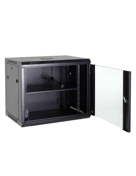 ARMARIO RACK PARA PARED - HASTA 12U RACK DE 19&QUOT;(600*600) - HASTA 60 KG DE CARGA - CON VENTILACIÓN Y PASACABLES - 2 VENTILAD