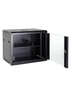 ARMARIO RACK PARA PARED - HASTA 9U RACK DE 19&QUOT; - HASTA 100 KG DE CARGA - CON VENTILACIÓN Y PASACABLES - VENTILADOR, BANDEJA 2