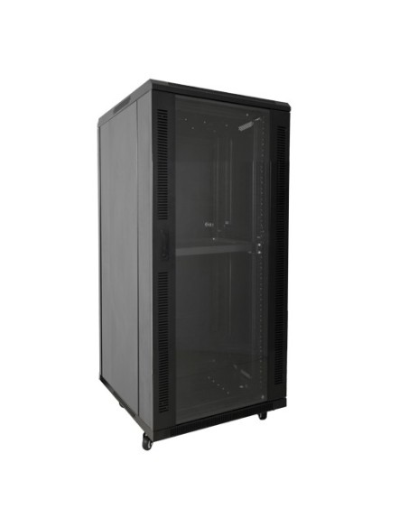 ARMARIO RACK PARA SUELO - HASTA 18U RACK DE 19&QUOT; - HASTA 800 KG DE CARGA - CON VENTILACIÓN Y PASACABLES - 2 VENTILADORES, 2