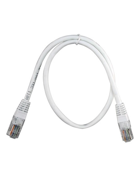 CABLE UTP - ETHERNET - CONECTORES RJ45 - CATEGORÍA 5E - 0.5 M - COLOR BLANCO