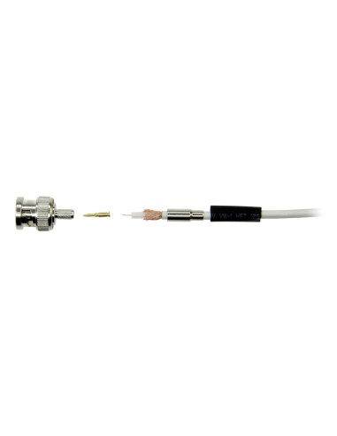 CONECTOR SAFIRE - BNC PARA CRAVAR - COMPATÍVEL COM MICROCOAXIAL - 25 MM (FO) - 10 MM (AN) - 5 G