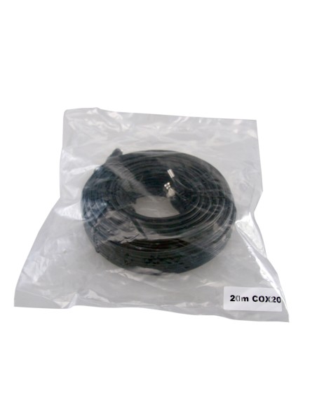 CABLE COMBINADO RG59 + DC - CONECTOR BNC - 20 METROS - VÍDEO - ALIMENTACIÓN - BAJAS PÉRDIDAS