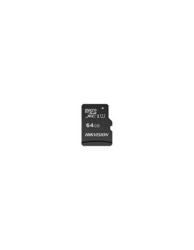 TARJETA MICROSD CON ADAPTADOR HIKVISION - CAPACIDAD 64 GB - CLASE 10 | VELOCIDAD R/W: 92/30 MB/S - CICLOS E/P: HASTA 200 - CÁMAR