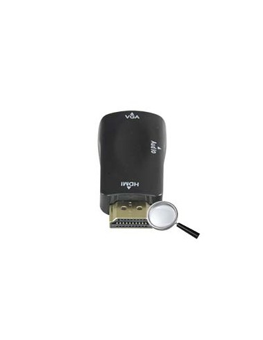 ADAPTADOR DE HDMI A VGA+AUDIO - PASIVO, NO NECESITA ALIMENTACIÓN - CONVIERTE UNA SALIDA DE HDMI EN VGA+AUDIO - RESOLUCIÓN 1080P/