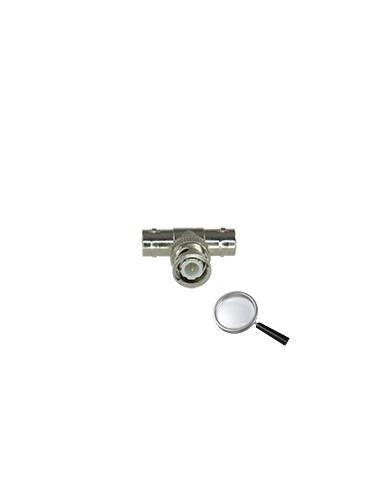 CONECTOR SAFIRE DERIVADOR TIPO &QUOT;T&QUOT; - BNC MACHO - 2 BNC HEMBRA - 30 MM (FO) - 10 MM (AN) - 10 G