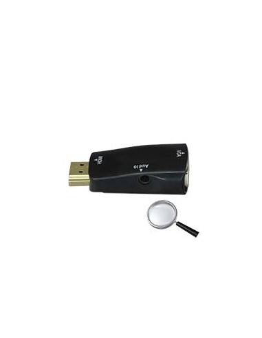 ADAPTADOR DE HDMI A VGA+AUDIO - PASIVO, NO NECESITA ALIMENTACIÓN - CONVIERTE UNA SALIDA DE HDMI EN VGA+AUDIO - RESOLUCIÓN 1080P/