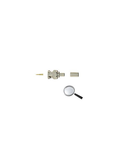 CONECTOR - BNC PARA CRIMPAR - COMPATIBLE CON RG59 - 25 MM (FO) - 10 MM (AN) - 5 G