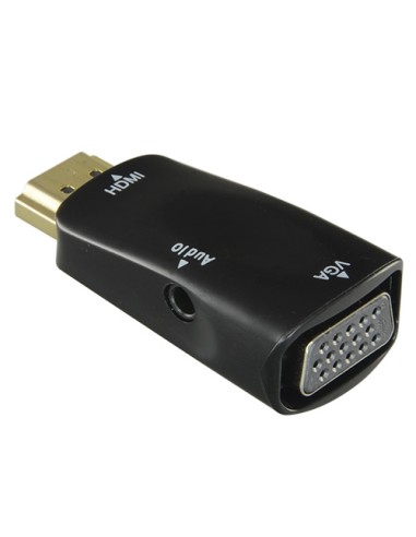 ADAPTADOR DE HDMI A VGA+AUDIO - PASIVO, NO NECESITA ALIMENTACIÓN - CONVIERTE UNA SALIDA DE HDMI EN VGA+AUDIO - RESOLUCIÓN 1080P/