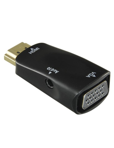 ADAPTADOR DE HDMI A VGA+AUDIO - PASIVO, NO NECESITA ALIMENTACIÓN - CONVIERTE UNA SALIDA DE HDMI EN VGA+AUDIO - RESOLUCIÓN 1080P/