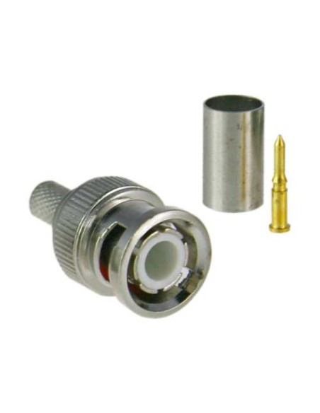 CONECTOR - BNC PARA CRIMPAR - COMPATIBLE CON RG59 - 25 MM (FO) - 10 MM (AN) - 5 G