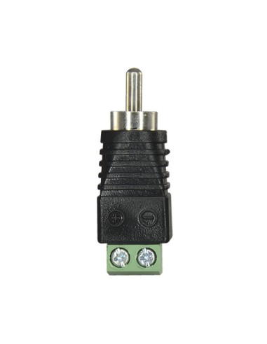 CONECTOR SAFIRE - RCA MACHO - SALIDA +/ DE 2 TERMINALES - 36 MM (FO) - 13 MM (AN) - 5 G
