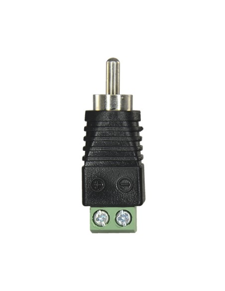 CONECTOR SAFIRE - RCA MACHO - SALIDA +/ DE 2 TERMINALES - 36 MM (FO) - 13 MM (AN) - 5 G