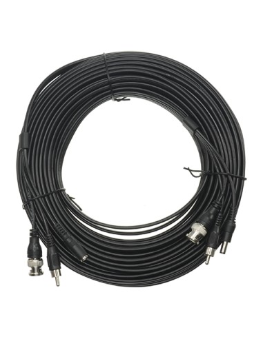 CABLE COMBINADO RG59 + AUDIO + DC - MINI RG59 CON CONECTOR BNC - CABLE DE AUDIO MEDIANTE RCA - CABLE DE ALIMENTACIÓN MEDIANTE JA