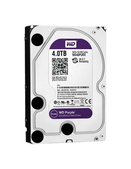 HARD DISK DRIVE - CAPACITY 4 TB - SATA INTERFACE 6 GB/S - MODEL WD40PURX - ESPECIALLY FOR VIDEO RECORDERS - LOOSE OR INSTALLED 