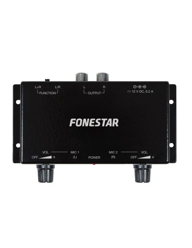 DU MICROPHONE VERS UN PRÉAMPLIFICATEUR AUXILIAIRE. FONESTAR LIGNUM-12SUB