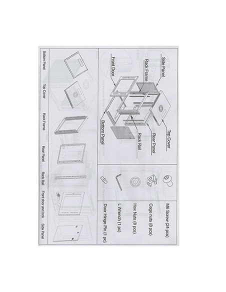 ARMARIO RACK PARA PARED - HASTA 6U RACK DE 19&QUOT; - HASTA 60 KG DE CARGA - CON VENTILACIÓN Y PASACABLES - VENTILADOR Y BANDEJA