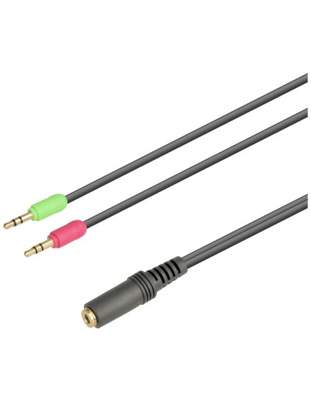 ADAP. JACK 3,5MM 4PIN H (ESTE.+MICRO) A 2XJACK M ESTE. 0.2M WIR989