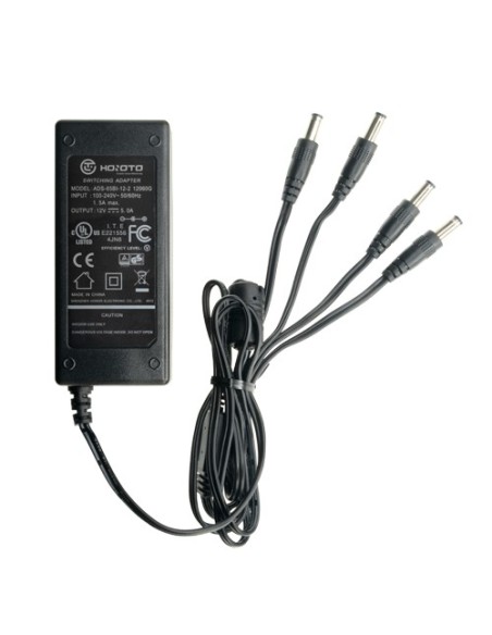 SOURCE D'ALIMENTATION COMMUÉE - SORTIE DC 12 V 5 A - 4 SORTIES - STABILISÉ - 105 (PR) X 33 (H) X 45 (L) MM - 320 G