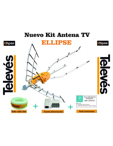 KIT ANTENA 1489 + ROLLO 20M + CO TELEVES