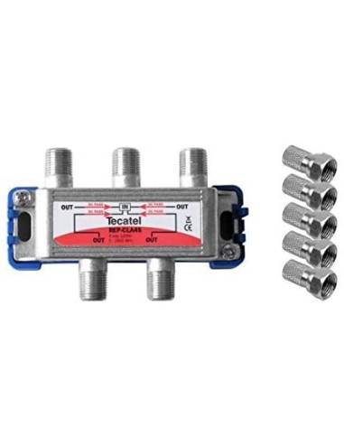 Tecatel TV SatÃ©lite - Repartidor Interior con Conector F de 4 Salidas