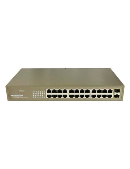 SWITCH - 24 PUERTOS RJ45 + 2 SFP GIGA - VELOCIDAD DE PUERTOS 10/100/1000 MBPS - MÁXIMO 20W - PLUG &AMP;AMP; PLAY - TECNOLOGÍA DE