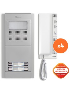 KIT PORTERO AUTOMATICO PARA EDIFICIOS GOLMAR E5204/T-562 4 VECINOS (Sistema digital 2 Hilos 0,75mm min