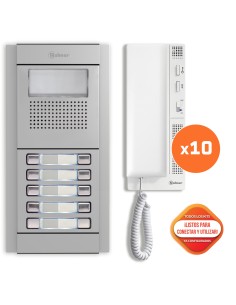 KIT PORTERO AUTOMATICO PARA EDIFICIOS GOLMAR E5210/T-562 10 VECINOS (Sistema digital 2 Hilos 0,75mm min)