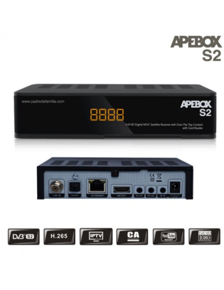 RECEPTOR SATÉLITE IPTV APEBOX S2-W LECTO