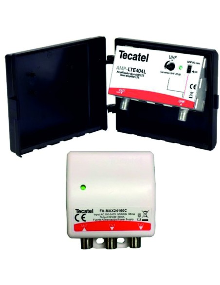 KIT AMPLIFICADOR + FUENTE 40DB 1XUHF MAX