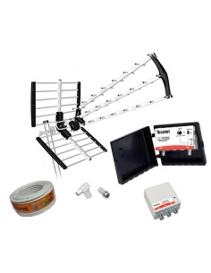 KIT ANTENA TECATEL BKM-18 5G+CABLE 20MT+ AMPLIFICADOR +ACCESORIOS