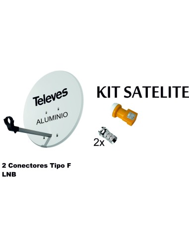 KIT ANTENA PARABOLICA 63CM ALUMINIO TELE