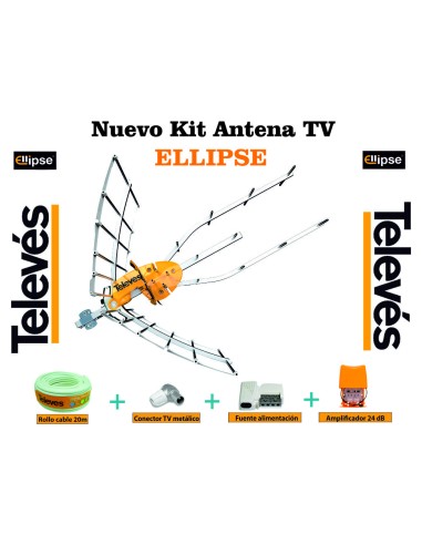 2QTY KIT ANTENA TELEVES 1489 + AMPLIFICA