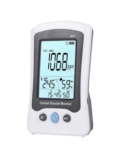 TEMPERATURE AND HUMIDITY METER FROM CO2, - WITH USER-PROGRAMMABLE VISUAL AND AUDIBLE ALARM - MAXIMUM / MINIMUM / AVERAGE VALUE 