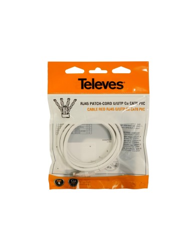 CABLE DE RED ETHERNET U/UTP CAT 6 LSFH, BLANCO TELEVES 209012